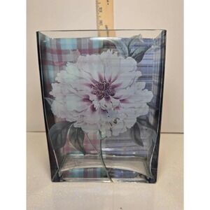 🌸 Fringe Studio Glass Vase Plaid Country Flowers Rustic Cottagecore Decor‎